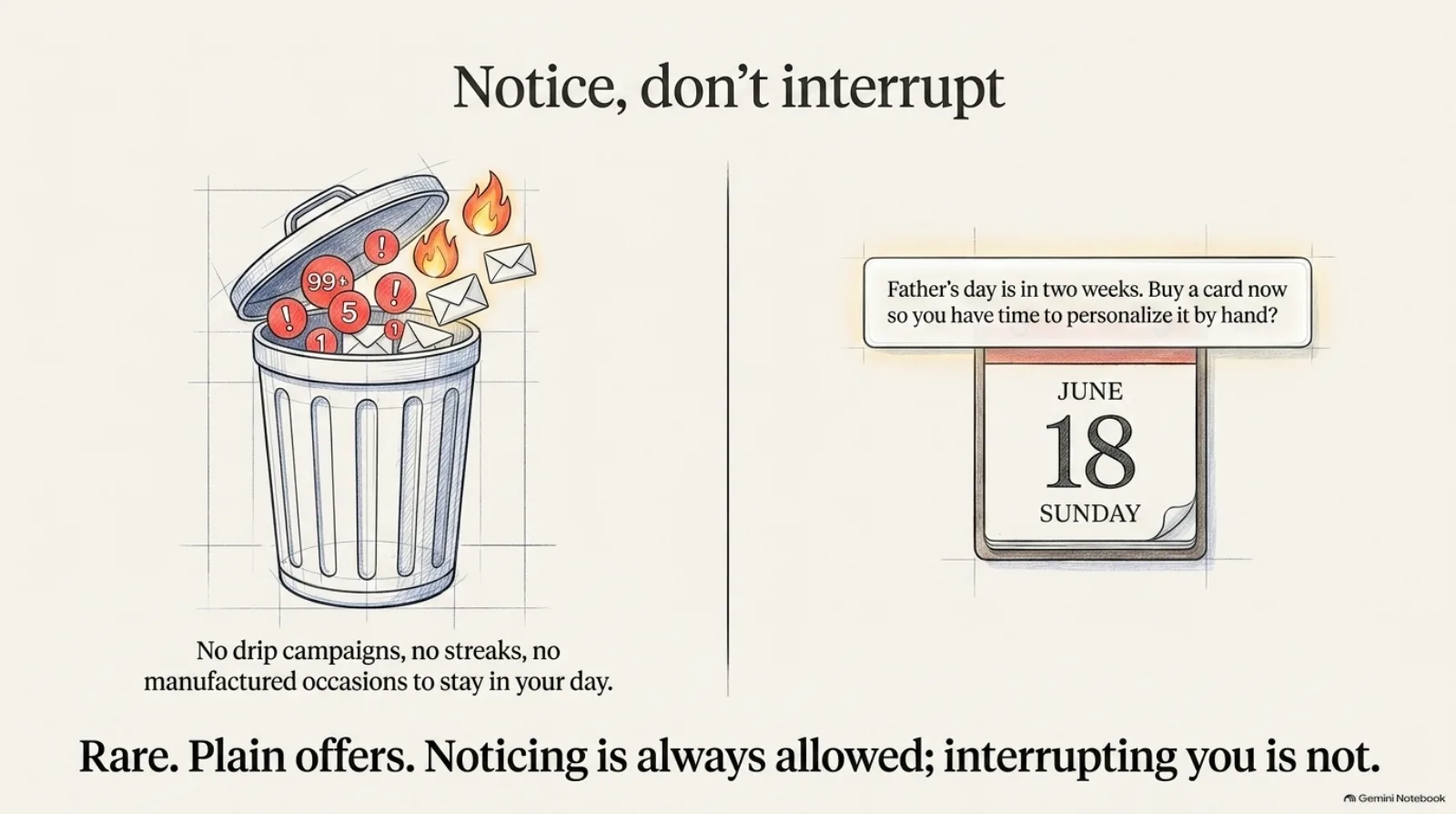 Noticing not interrupting